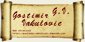 Gostimir Vakulović vizit kartica